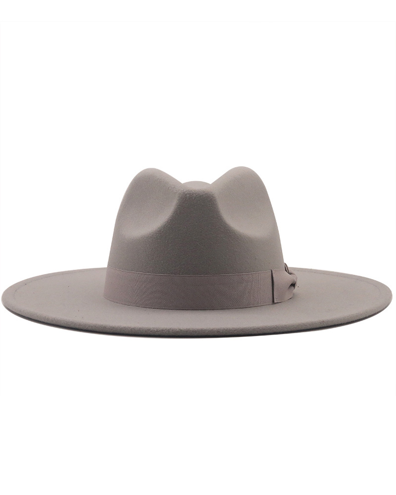 Bow Solid Color Fedora Grey