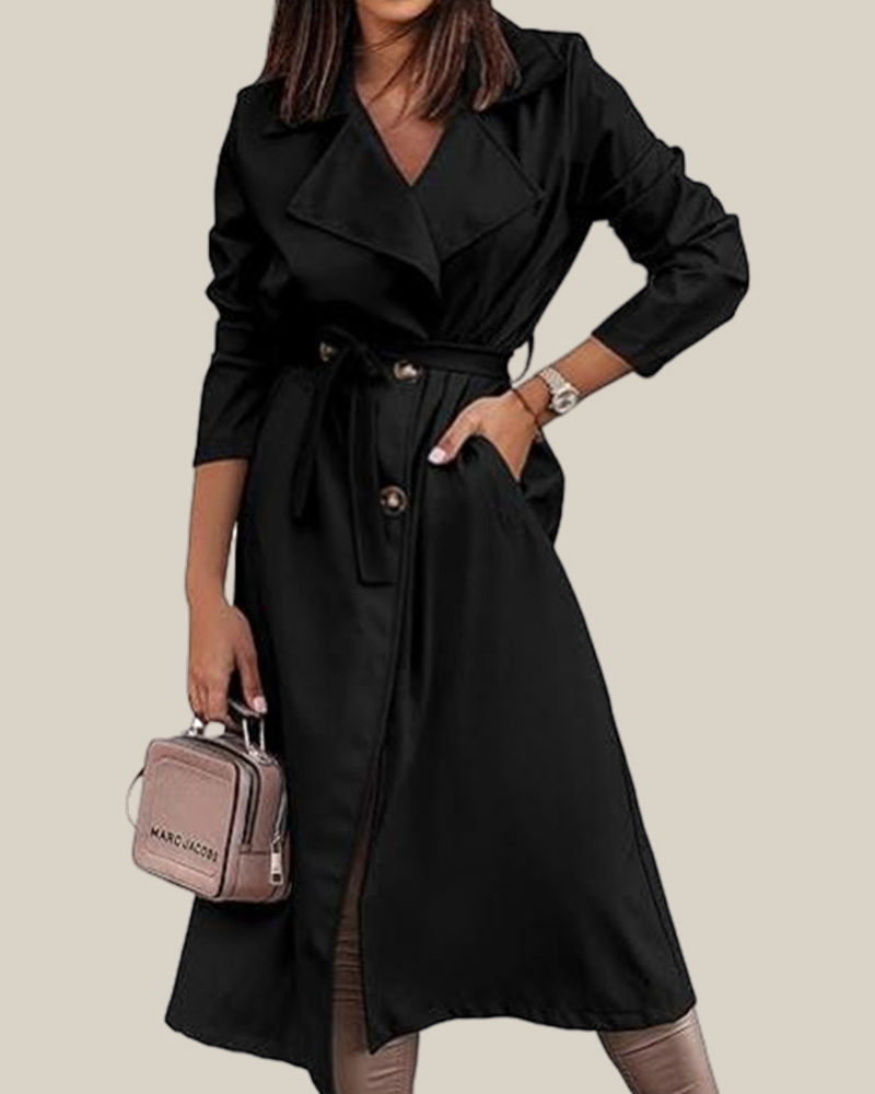 Maxi Flow Belted Trench Coat