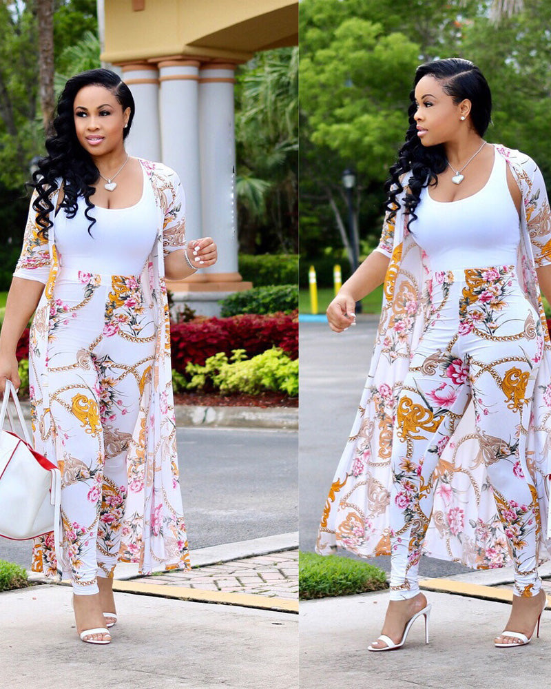 FALL BREEZE CARDIGAN SET WHITE