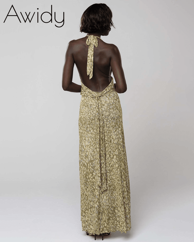 Halter Neck Backless Beauty Dress