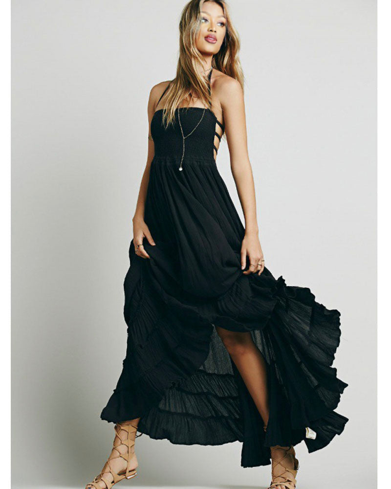 Robe à volants et col licou Eve