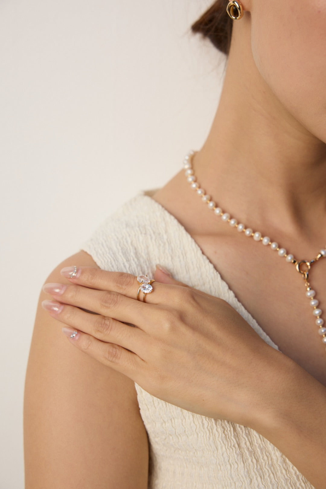 Heart to Heart Simple Zirconia Ring