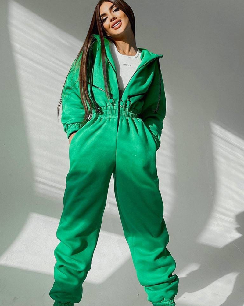 Sleek Silhouette Jumpsuit Green