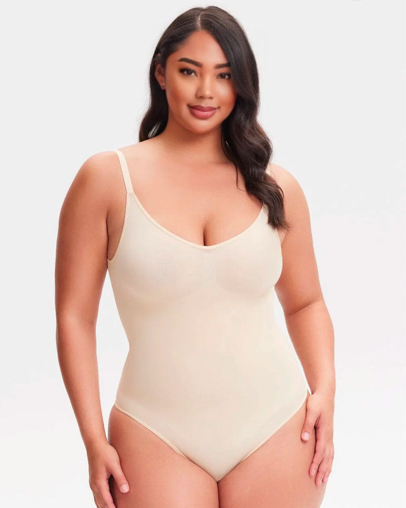 Tummy Control Backless Bodysuit Nude
