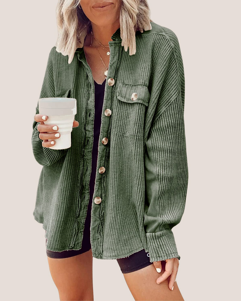 Fall in Line Waffle Shacket