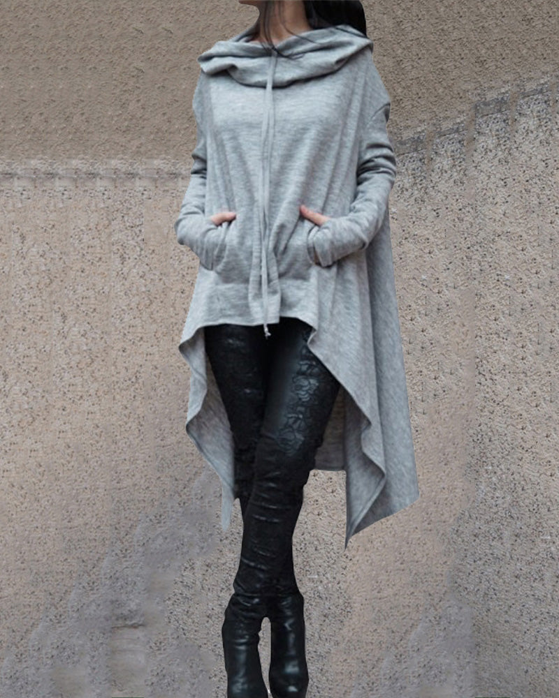 High Low Hoodie Dress GREY