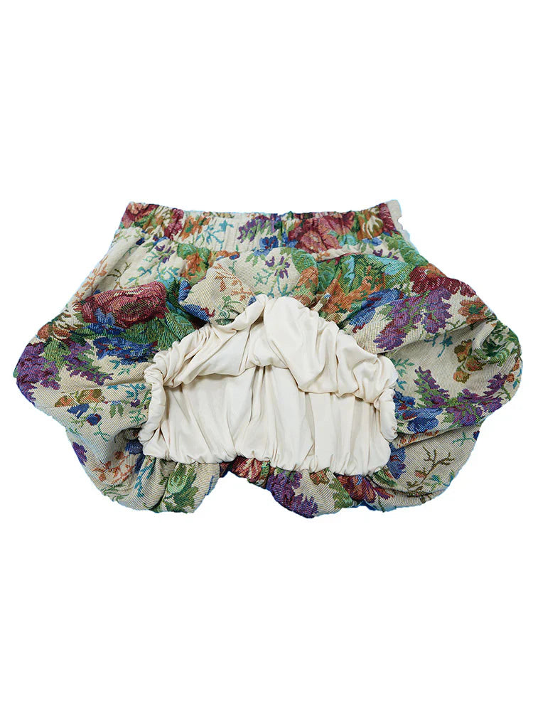 Vintage Floral Jacquard Hoodie & Skirt Set