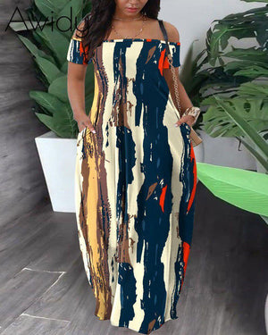 Gala Vibes Dress Stripe Print