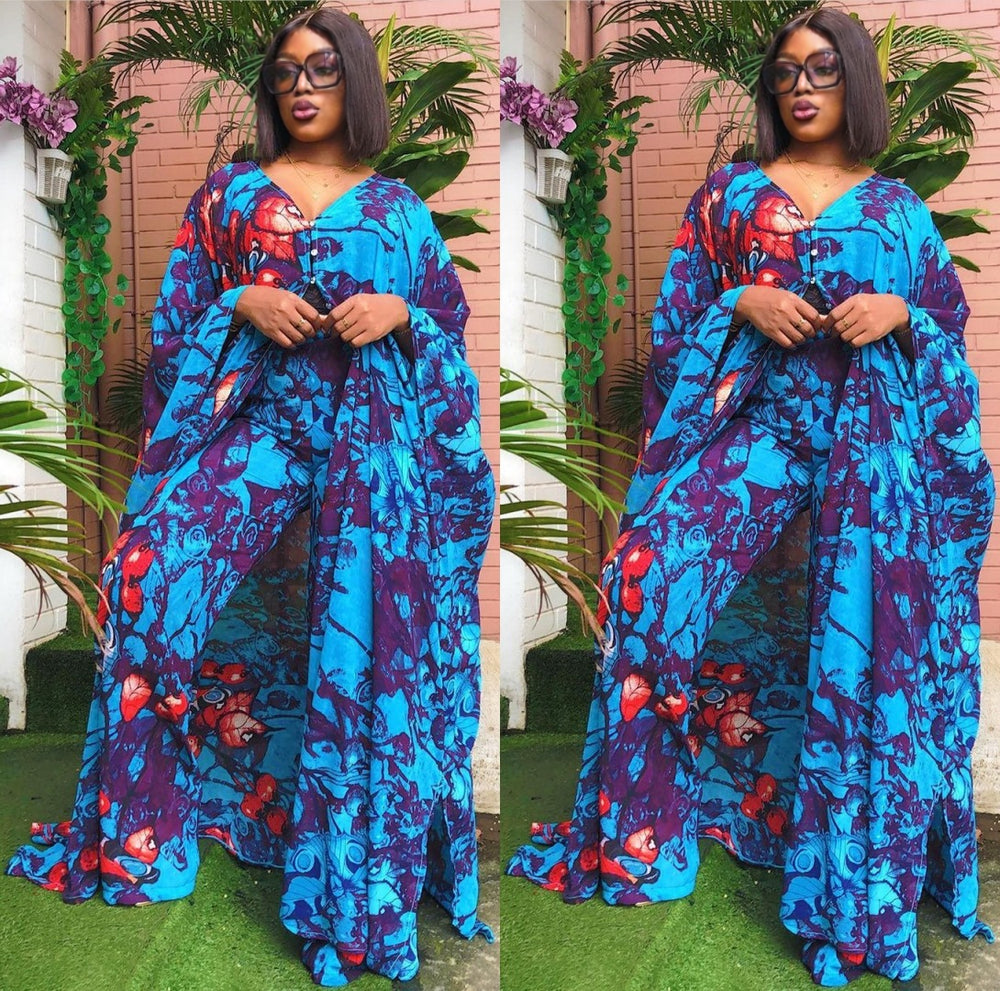 printed pants set Lake Blue ONESIZE