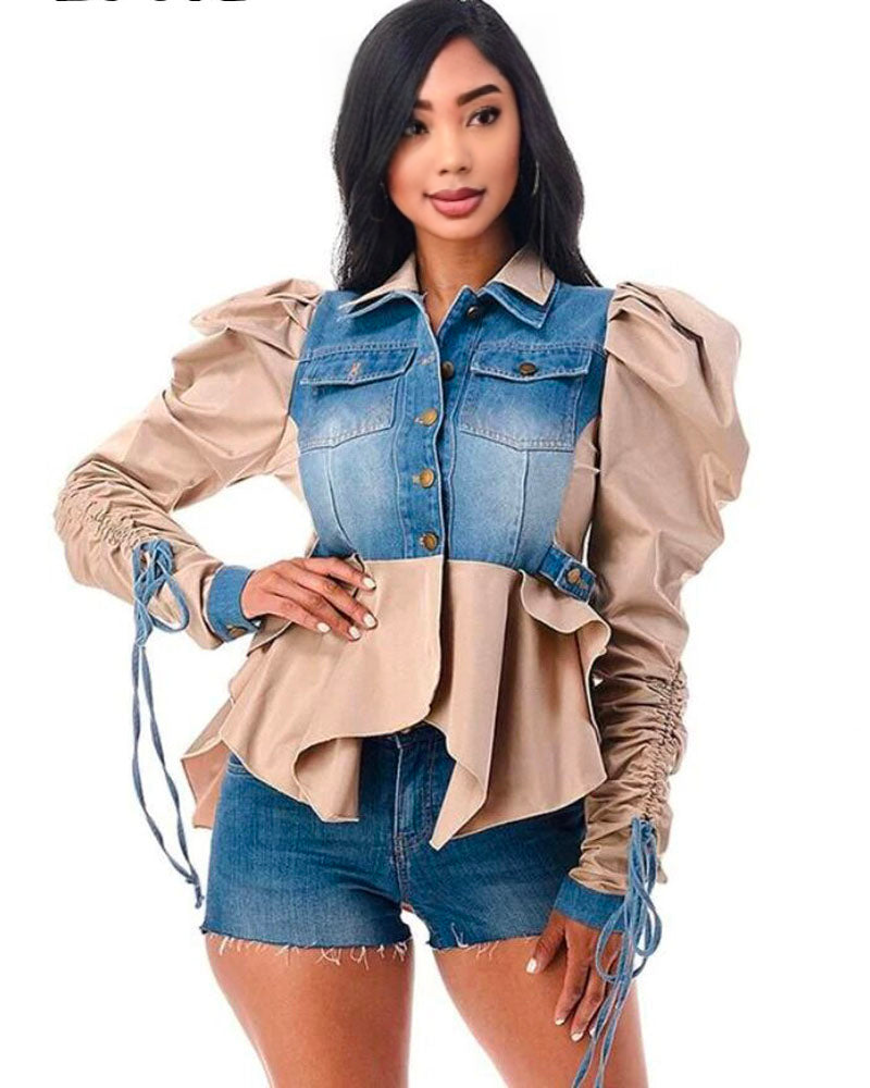 Rich Girl Denim Jacket TAN