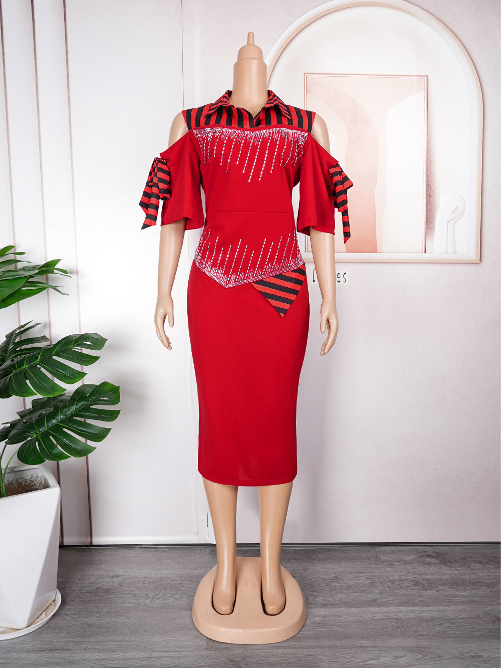 Plus Size African Fitted Bodycon Dress for Formal Events