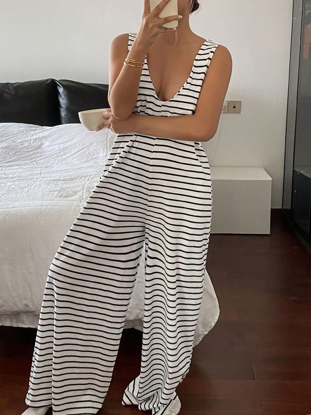 Strapless Lace-Up Jumpsuit for Summer Club Wear