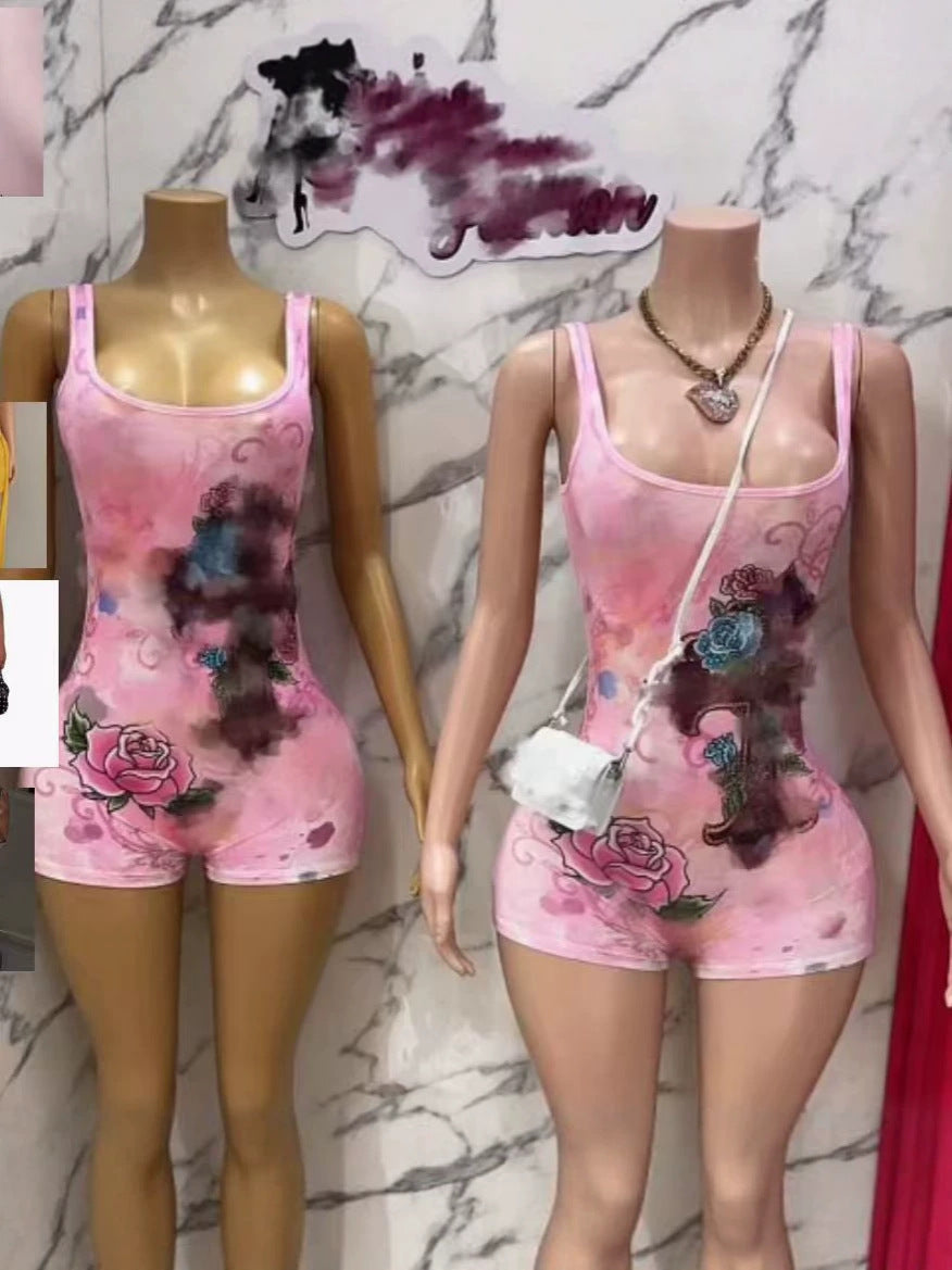 Pink Tie-Dye Beaded Cross Print Bodycon Dress for Party Wear