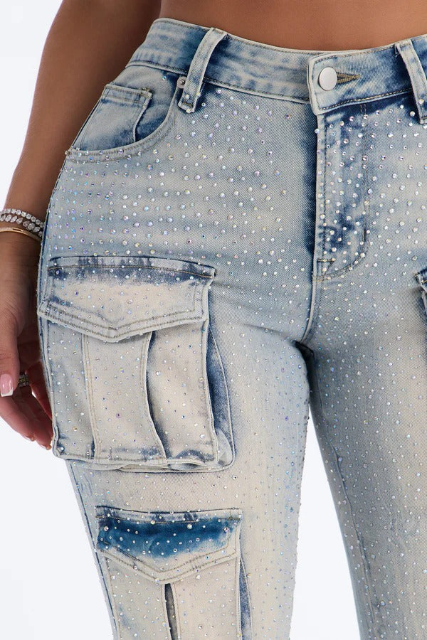 Multi-Pocket Denim Pants for Casual Streetwear