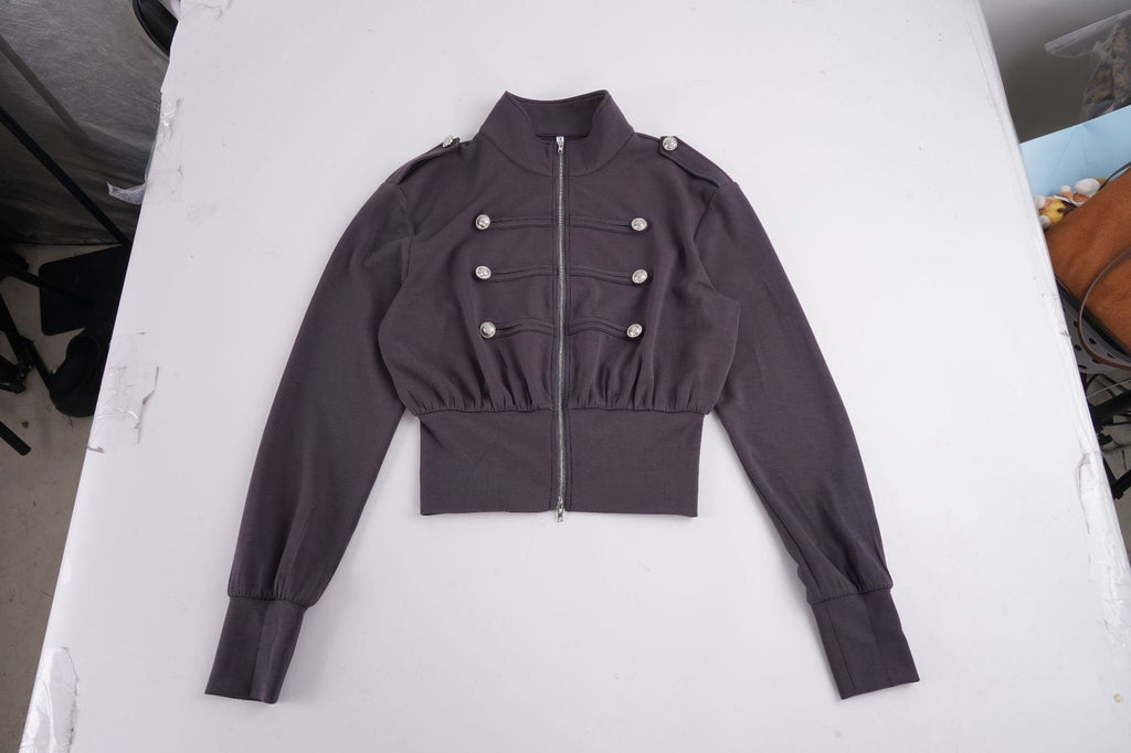 High-Neck Jacket Top for Casual Wear