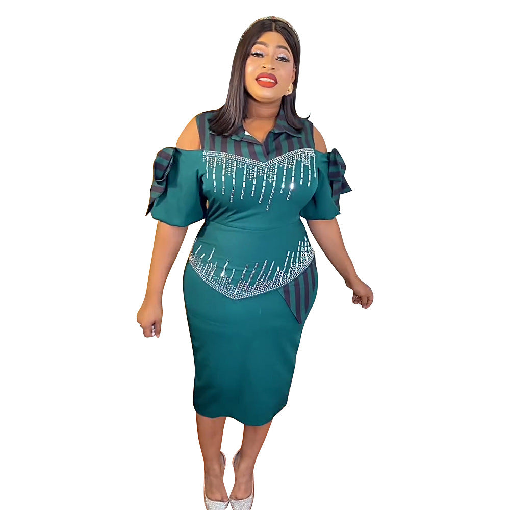 Plus Size African Fitted Bodycon Dress for Formal Events