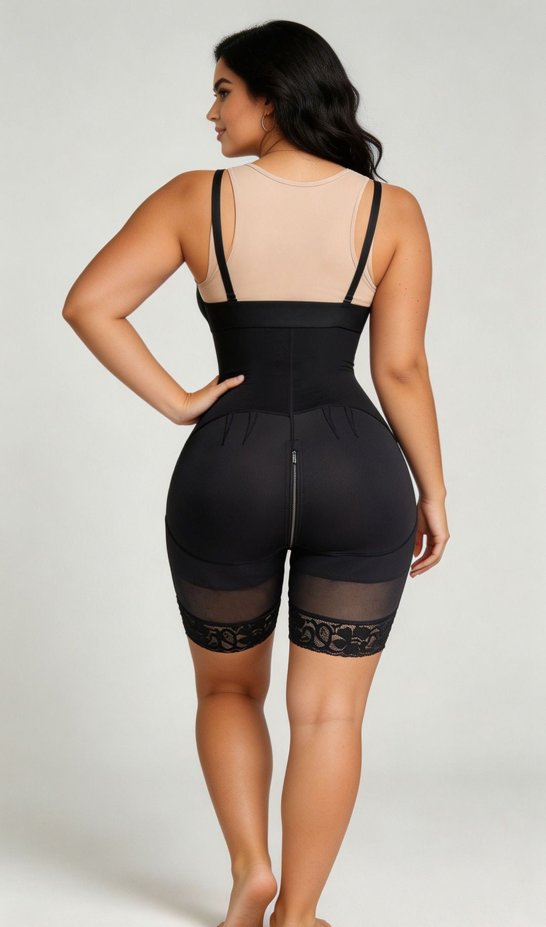 Diagonal Compression Waist Cincher Suspender Bodysuit for Body Shaping