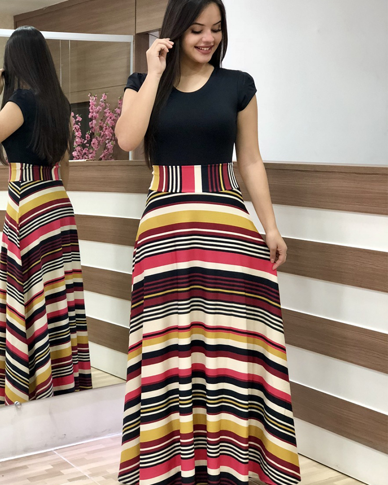 Always Noticed Dress Color Stripe