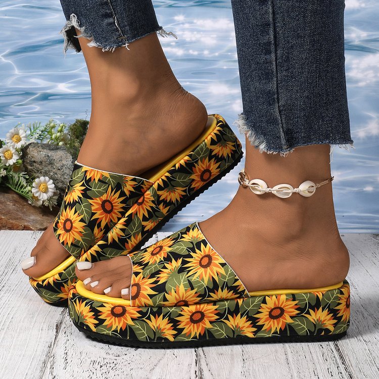 Summer Printed Thick Bottom Slippers