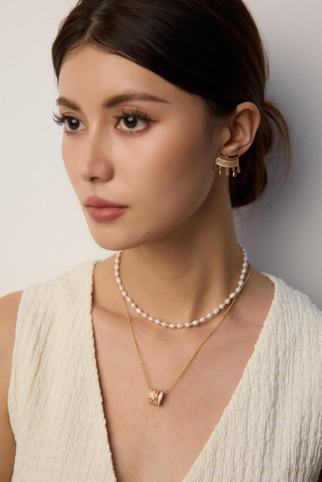 Vintage Star Zirconia Pendant Necklace