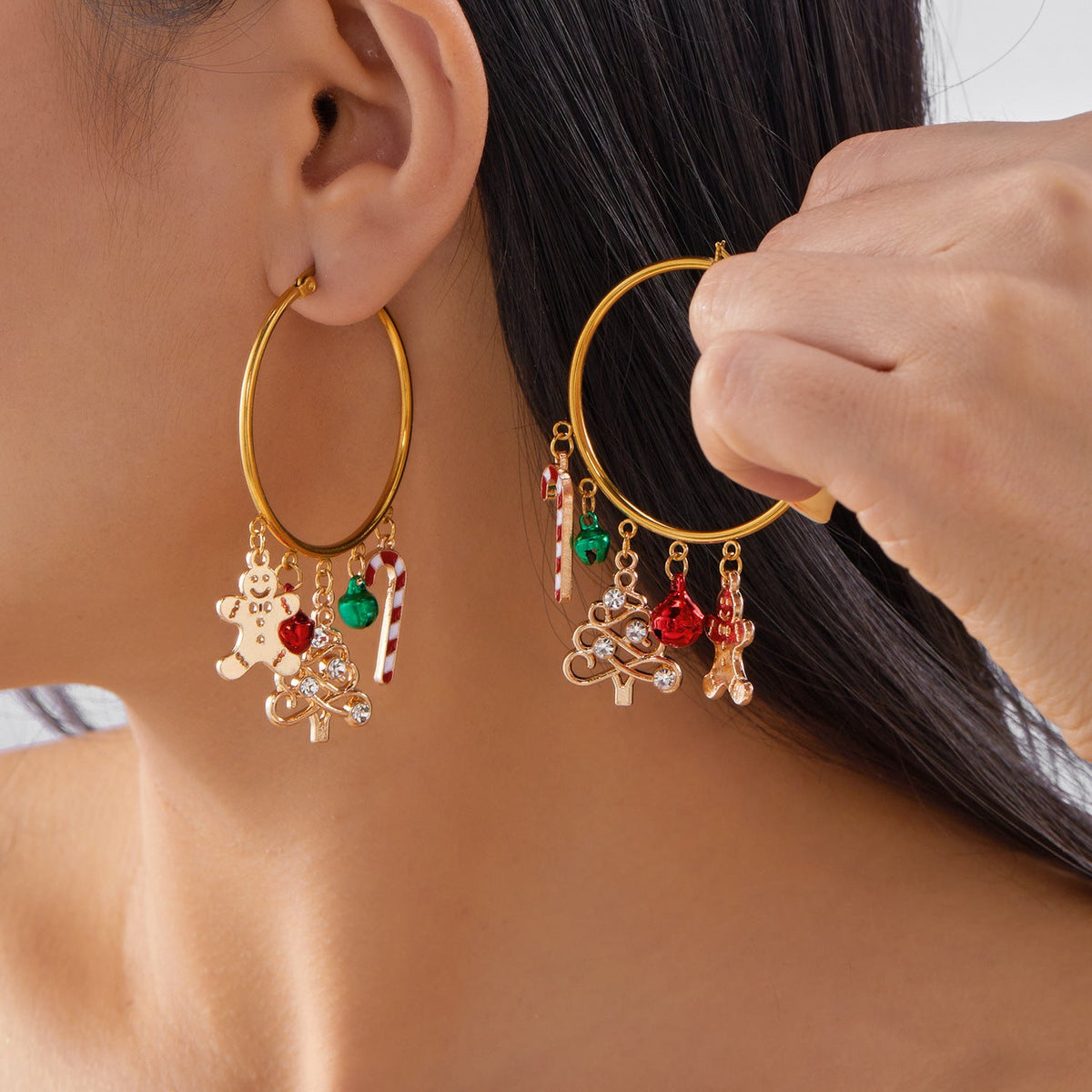 Christmas Tree Gingerbread Man Fashionable Cute Versatile Earrings