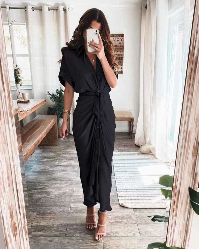 fashion style maxi dress Black