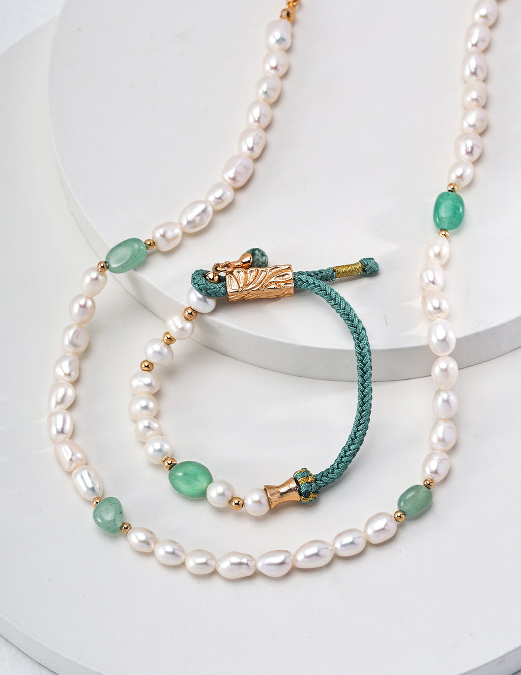 Natural Jasper Pearl Necklace