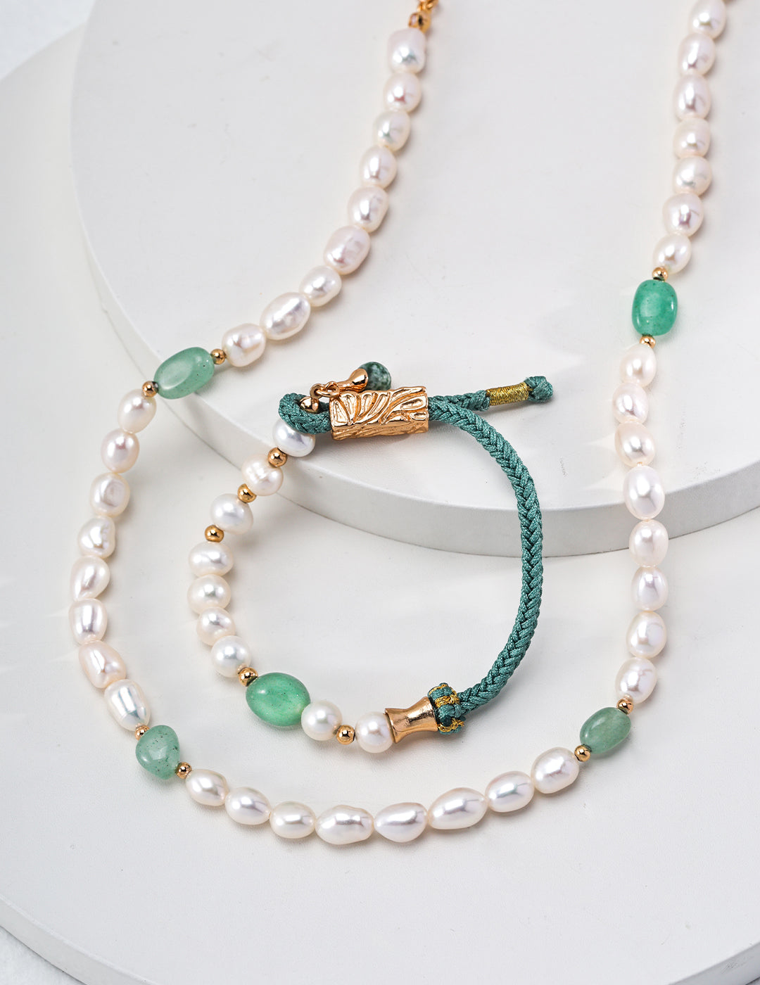Natural Jasper Pearl Necklace