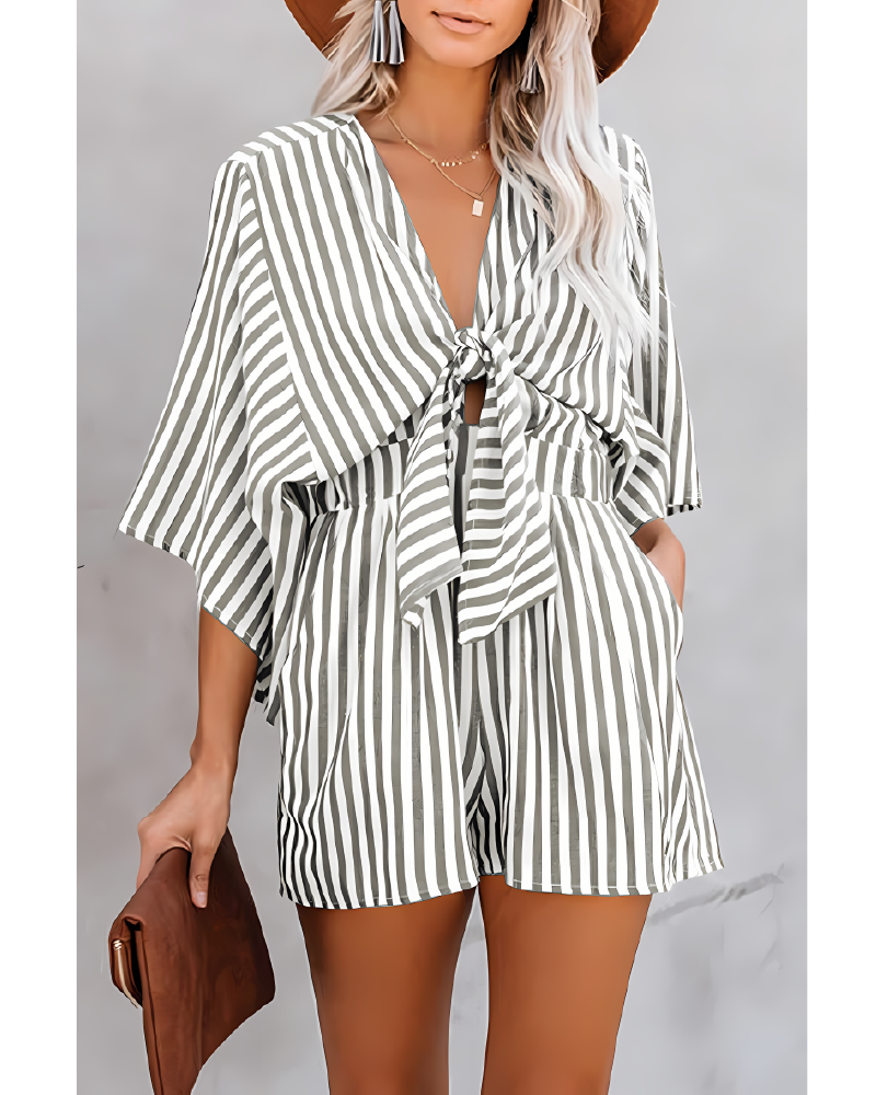 Boho High Waist Romper Dark Grey