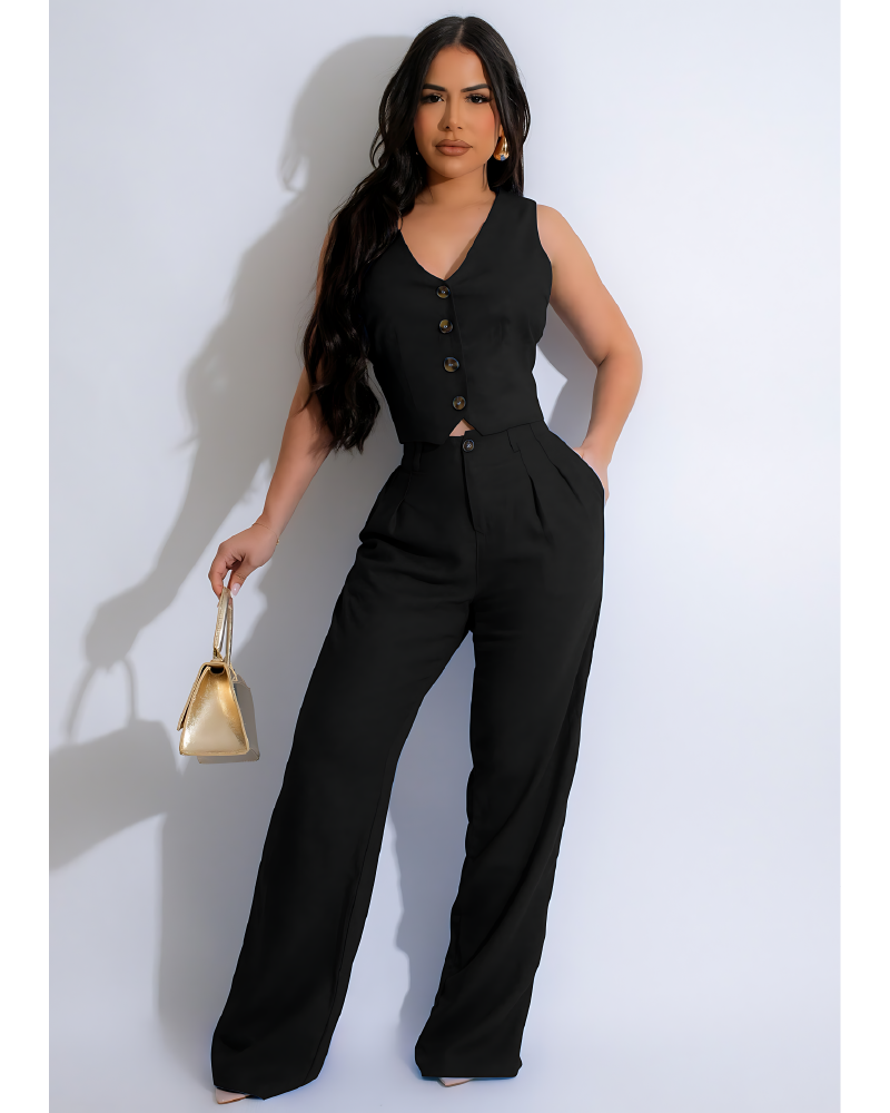 Very Indecisive Pant Set Black