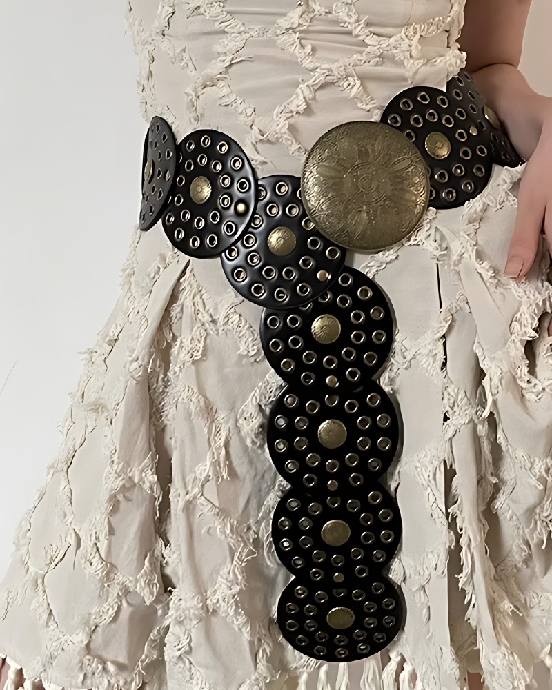 ONDIAN Women Vintage Leather Belts Black