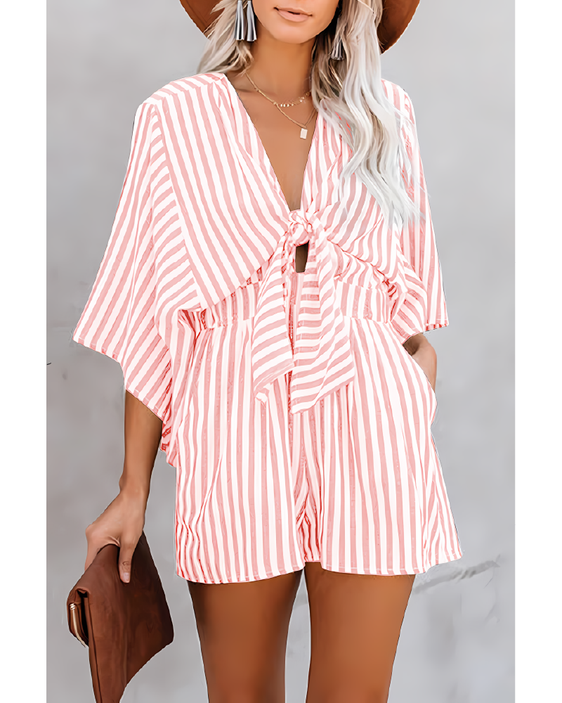 Boho High Waist Romper Pink