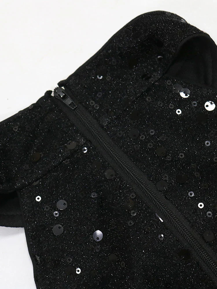 Sequin Cutout With Bow Mini Dress