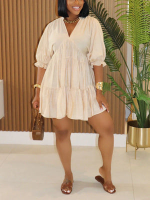 Tiered Ruffle Flowy Dress