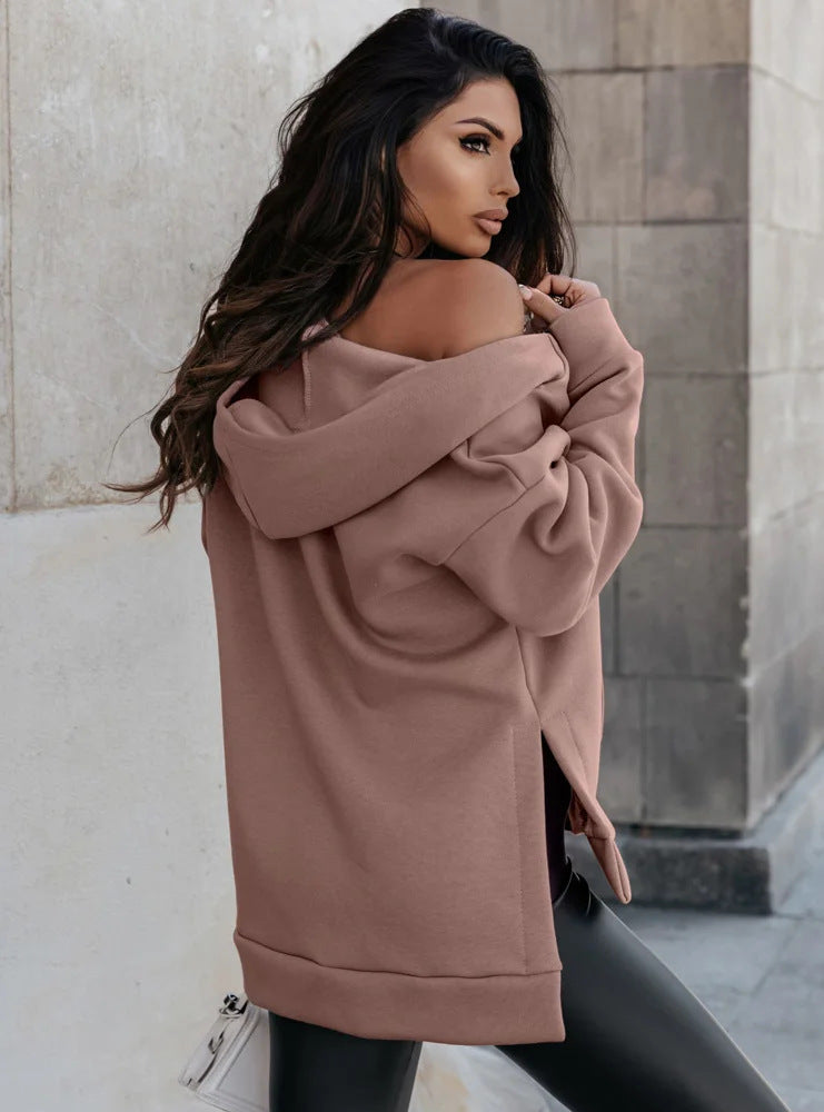Cardigan Hooded Loose Fleece Sweatshirt