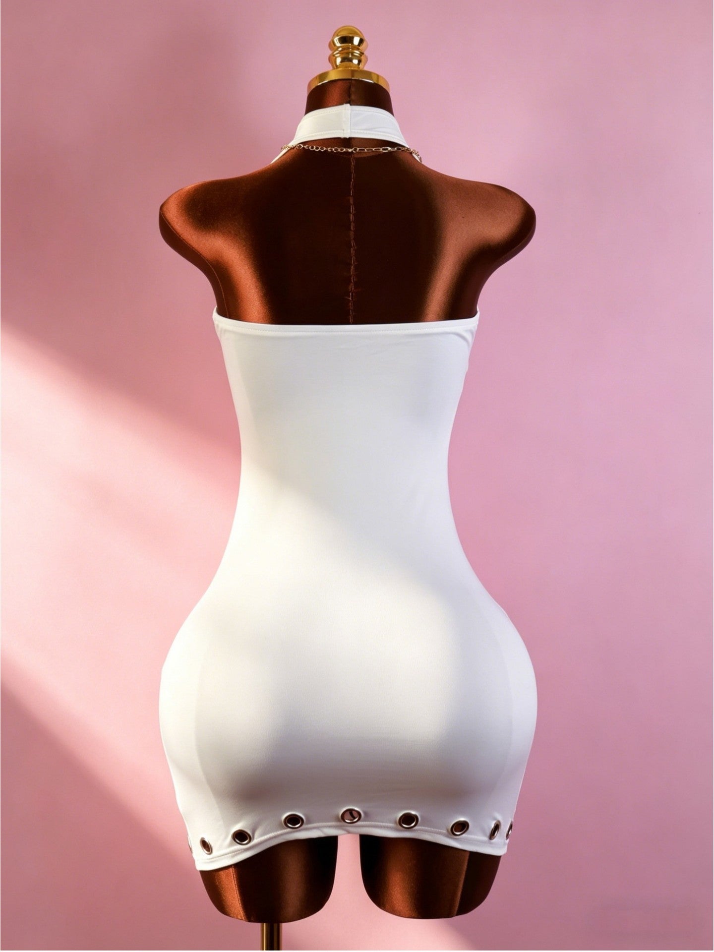 Stretch Halter Neck Backless Bodycon Dress for Party Wear