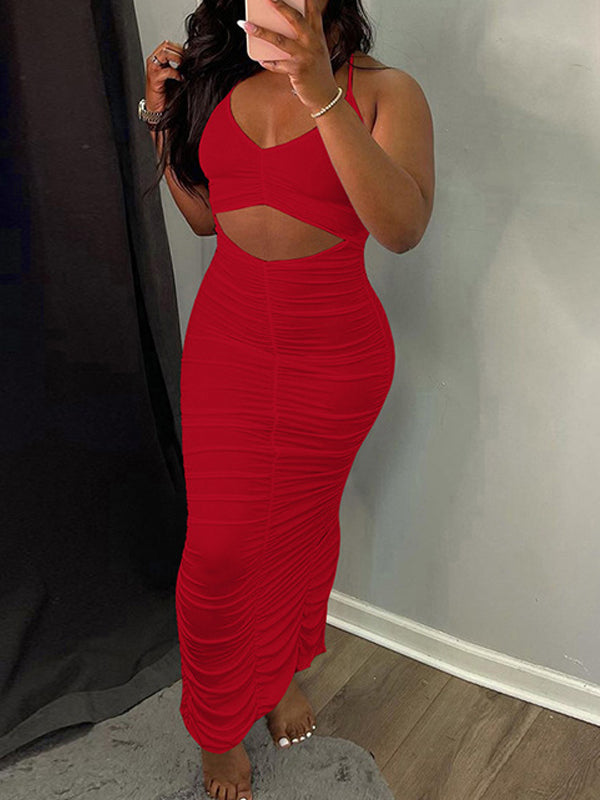 Robe froncée à découpes - Liquidation