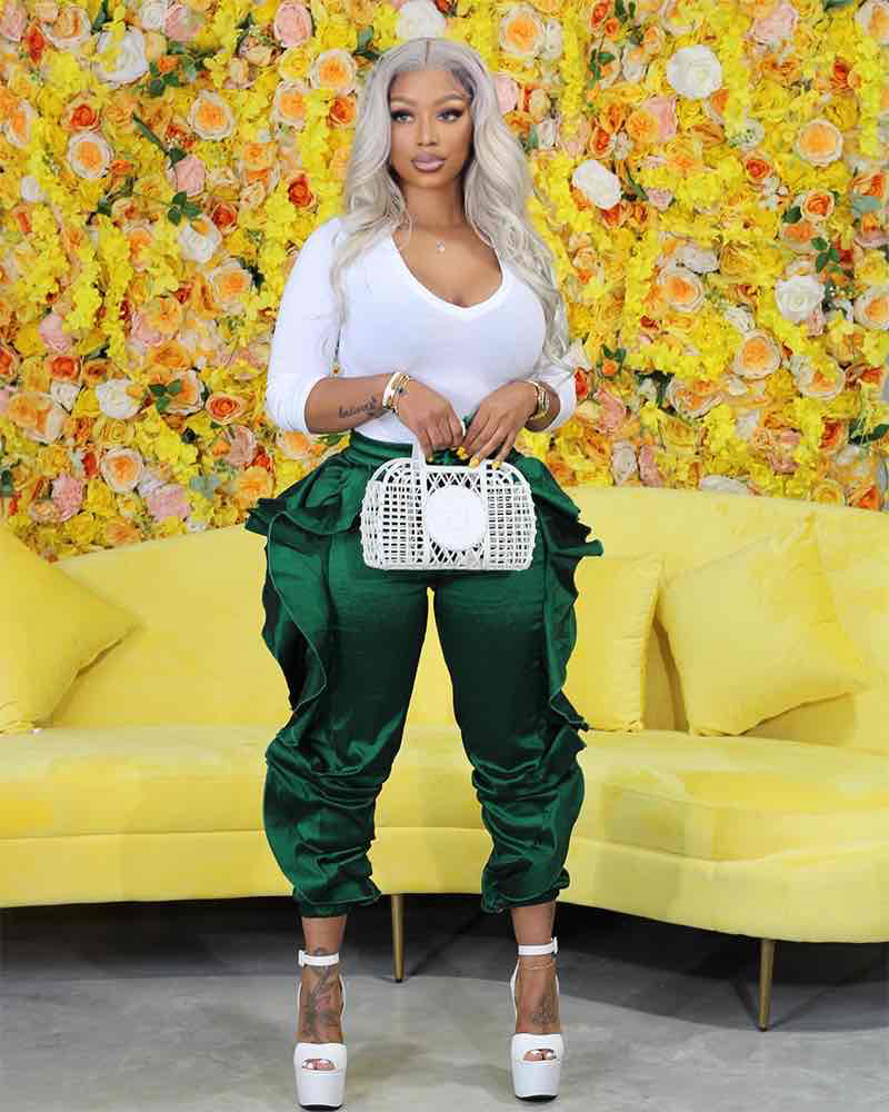 Ruffle Me pants Green