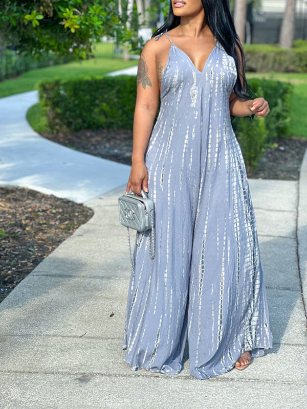 Bedruckter Camisole-Jumpsuit mit weitem Bein