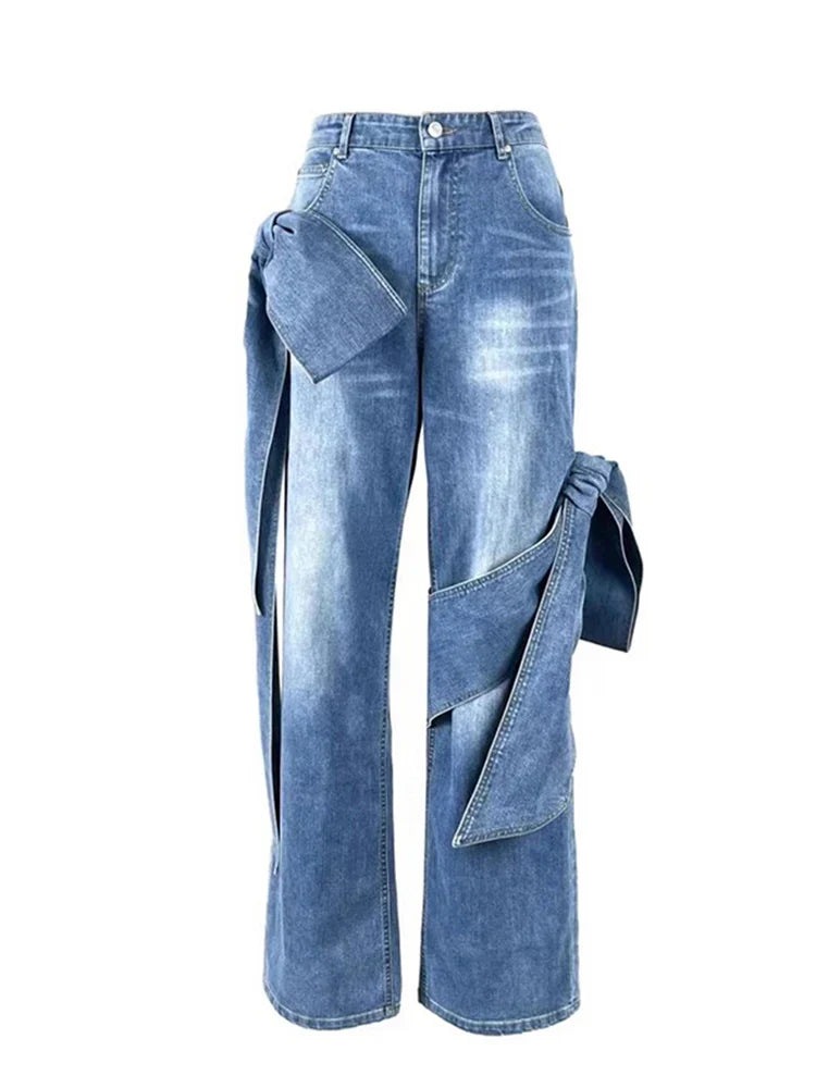 Big Bow Denim Top And Jeans