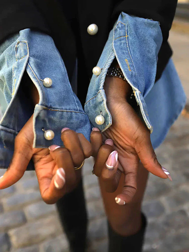 Denim Patchwork Blazer