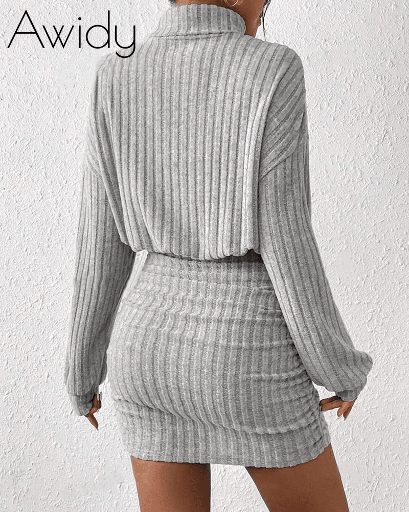 SILHOUETTE OBSESSION KNIT SWEATER DRESS