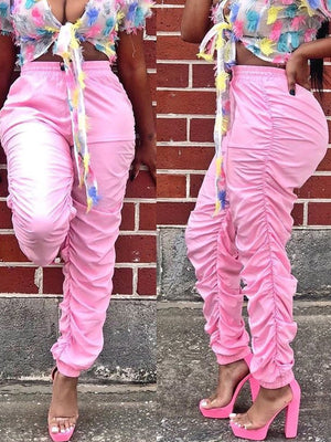 Einfarbige, gerüschte Hose – Ausverkauf