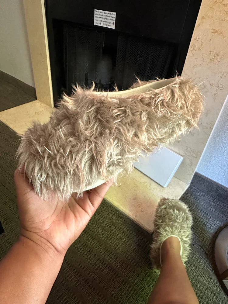 Soft Faux Fur Slides