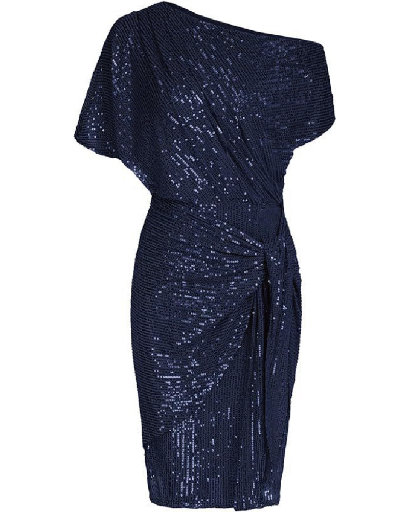 Trisna Sequins Midi Dress Navy