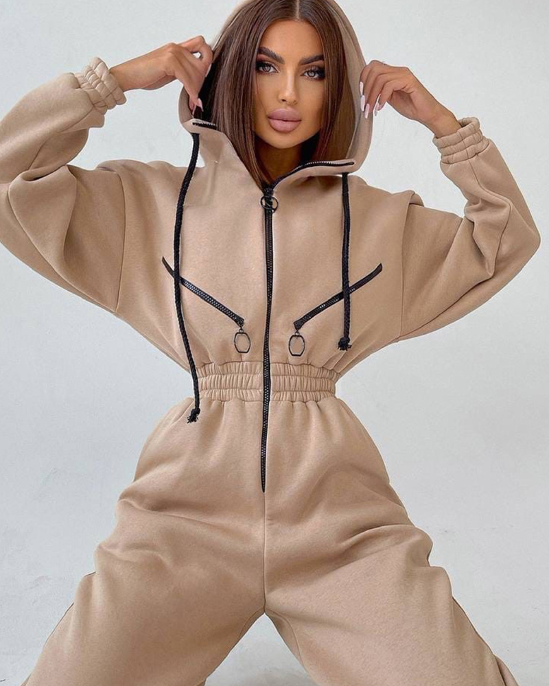 Sleek Silhouette Jumpsuit Khaki
