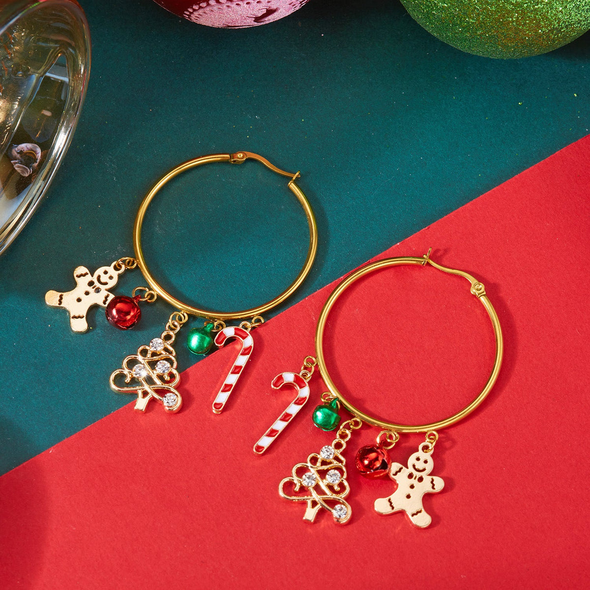 Christmas Tree Gingerbread Man Fashionable Cute Versatile Earrings