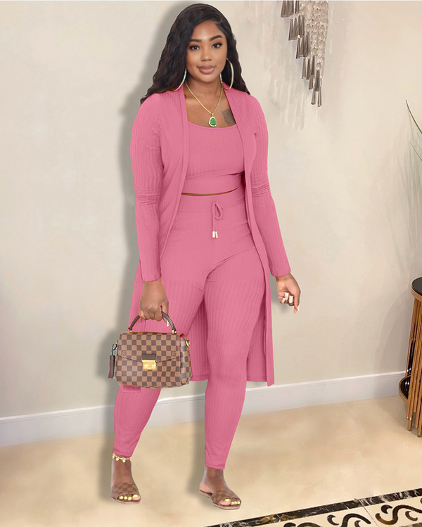 Chile 3PC Cardigan Set PINK