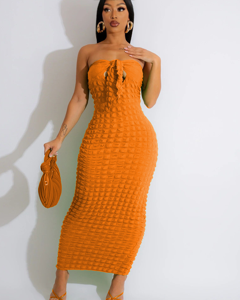 Bubble Maxi Dress Orange