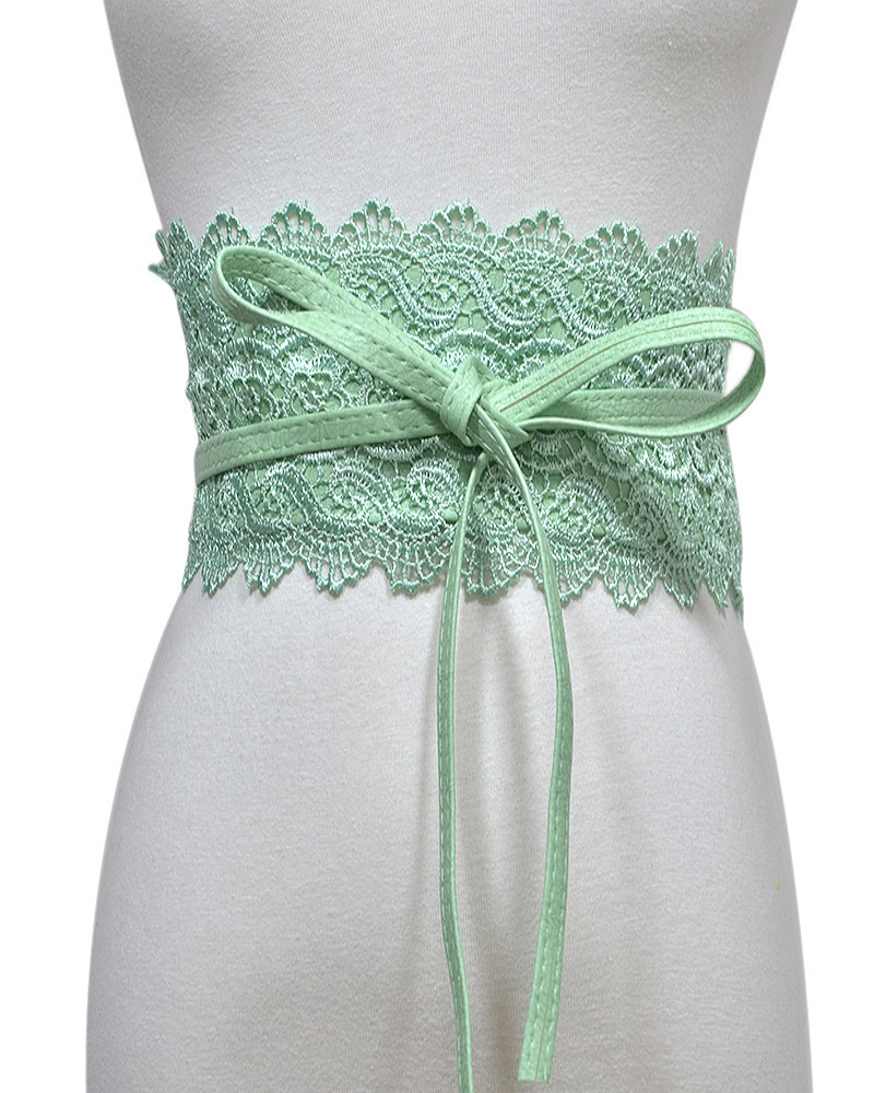 Lace trimmed wide waistband Onesize Light green